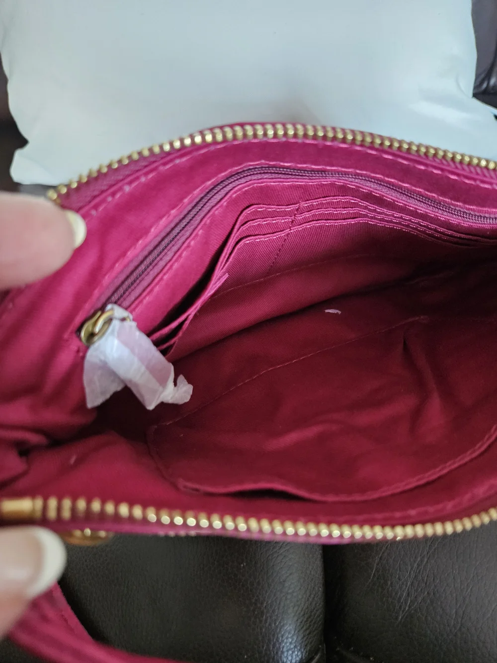 FOSSIL Leather Crossbody Bag in Bright Pink